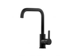 Ibergrif M22105B, Grifo de Cocina con Caño Alto, Grifo para Fregadero Monomando, Negro