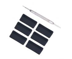 UKCOCO 6 PCS 22mm Silicona de Repuesto Correa de Reloj Correas con Herramienta de reparación (Negro)