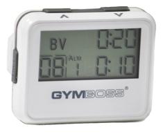 Temporizador de Intervalo y Cronómetro Gymboss – Revestimiento Lustroso Brillante Blanco/Gris