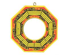 Biitfuu Espejo de Madera Tradicional Chino Afortunado de Bagua Feng Shui Espejo Convexo cóncavo de Bagua para el Negocio casero Buena Suerte(4 Inch-Cóncavo)