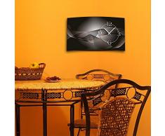 Digital – Funda de arte abstracto negro abstracto moderno pared relojes reloj de pared silencioso sin tic tac DIXTIME 3d 0413