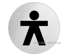 OFFORM Señal pictograma en acero inox Ø 75mm No.39057 "Baño Hombres"