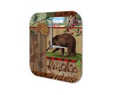 Reloj De Pared Cocina Oso rústico Jardín Plexiglas Imprimido 25x25 cm
