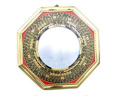 LAOJUNLU Phnom Penh Brújula Gossip Mirror Espejo Convexo Espejo cóncavo Feng Shui Suministros Town House Evil Evil Deformation Mirror Chinesischer traditioneller Stilschmuck