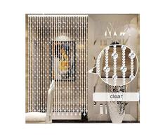 LIQICAI Cortina De Cuentas De Cristal Cristal Borla De La Cortina Cortina De Puerta De La Ventana Paso Fondo Decoración del Banquete De Boda Tabique (Color : Clear, Size : 80x200cm)