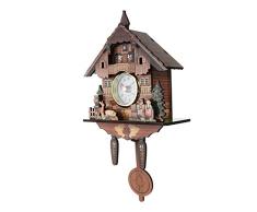 Homie Reloj de Cuco Montaje Reloj de Pared de Madera Reloj Despertador Tiempo de suspensión Reloj analógico oscilante Reloj de péndulo Decoraciones para el hogar, 010