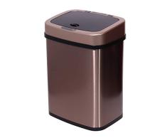 TOO STC-12 - Cubo de basura con sensor de movimiento, 12 L, de acero inoxidable, recipiente automático con sensor de infrarrojos, en varios colores, oro