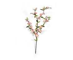 Decorativa rama de cerezo con 42 pétalos, 39 hojas, crema-rosa, 65 cm - Ramificación artificial / Rama sintética - artplants