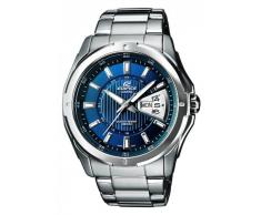 Casio EDIFICE Reloj en caja sólida, 10 BAR, Azul, para Hombre, con Correa de Acero inoxidable, EF-129D-2AVEF
