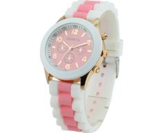 Correa de cuero elegante Ubesta New Classic dial cuarzo reloj de la mujer número roma