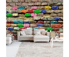 Fotomural 300x210 cm - 3 colori da scegliere - Papel tejido-no tejido. Fotomurales - Papel pintado Ladrillo Piedra colorido 3D f-B-0100-a-a