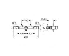 Grohe Non Rapido OHM - Parte empotrable para batería mural de lavabo, 30 - 73 mm