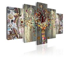 murando - Cuadro en Lienzo 225x112 cm Impresión de 5 Piezas Material Tejido no Tejido Impresión Artística Imagen Gráfica Decoracion de Pared Arbol Bosque Abstracto Klimt l-A-0005-b-n