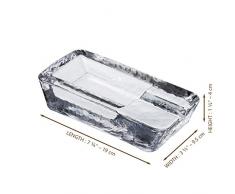 Pasabahce - Cenicero de Cristal para cigarros Pesados para Patio, Hecho a Mano, Exterior, Interior, hogar, Oficina, Hotel, Piscina, Restaurante, Rectangular Grande