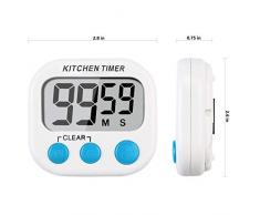 ZFYQ Temporizador de Cocina, Digital magnético Temporizadores con Alarma Fuerte y Pantalla LCD Grande, 2 Piezas