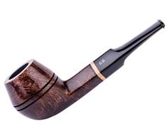 Pipa de madera para fumar tabaco, tallada a mano de raíz de brezo, filtro de enfriamiento de metal, viene con bolsa, en caja (Bulldog, Marrón)