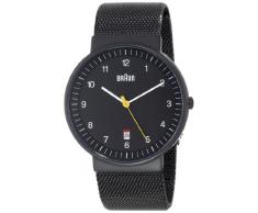 Braun BN0032BKBKMHG - Reloj analógico de caballero de cuarzo con correa de acero inoxidable negra
