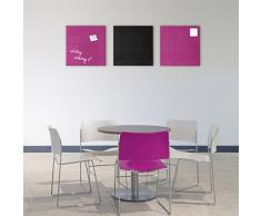 Smart Glass Board ® Pizarra de cristal magnética / Tablero de notas magnético en vidrio + 2 Imanes SuperDym, 48 x 48 cm, Púrpurá