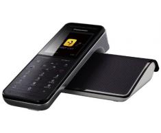 Panasonic KX-PRW110GW - Teléfono fijo digital (Alarma, 500 entradas, reloj con calendario, escritorio/pared), negro (importado)