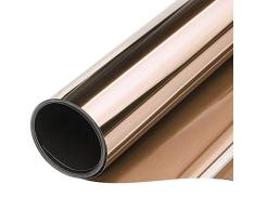 TTMOW Vinilo Pet Película Adhesiva Lámina de Espejo para Ventanas Cristal Unidireccional Protector de Privacidad Anti 99% UV y Anti 85% IR para Hogar y Oficina (Oro y Plata, 40 * 200cm)