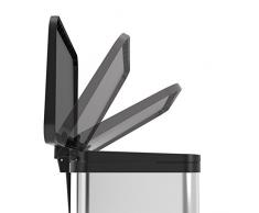 Hailo 0630 - 200 Cubo de basura, metal, 47 x 35 x 44 cm, acero inoxidable)
