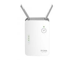 D-Link DAP-1620 - Repetidor WiFi AC1200 (1 puerto LAN Gigabit Ethernet RJ-45 10/100/1000 Mbps, 2 antenas externas abatibles, punto de acceso WiFi, 802.11ac/n/g/b/a, WPS, indicador LED de señal), blanco