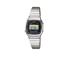 Casio LA670WEA-1EF Reloj Digital de Cuarzo Unisexo con Correa de Acero Inoxidable, Color Plateado
