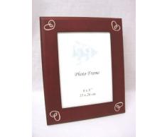 MARCO FOTOS PORTAFOTOS MADERA NOGAL CORAZON GRANDE