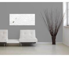 Sigel GL144 Pizarra magnética de cristal artverum / tablero magnético de vidrio, 91x46 cm, diseño ladrillo klinker blanco