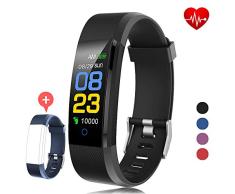 F-FISH Pulsera Actividad Inteligente Pantalla Color Reloj con Pulsómetro Impermeable IP67 Monitor de Ritmo Cardíaco Podómetro Deportiva Fitness Tracker para Mujer Hombre Niños