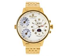 Burgmeister Montana BM309-289 - Reloj de caballero automático, correa de acero inoxidable color oro