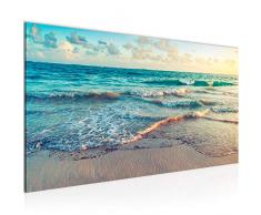 Cuadro en Lienzo Playa del océano 100 x 40 cm - XXL Impresión Material Tejido no Tejido Artística Imagen Gráfica Decoracion de Pared - 1 pieza - Listo para colgar - 015512a