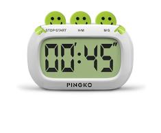 Pingko Temporizador Cronómetro Digital De Docina De Diseño Estético Con Grandes Dígitos & Alama Ruidosa, Color Verde