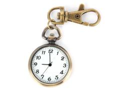 WOVELOT Color de Bronce Reloj de Cuarzo Pendiente Redondo Reloj para ninos Senoras de Llavero de Bolsillo Reloj Regalo