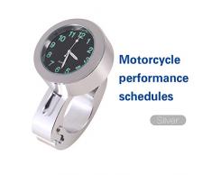 Reloj del manillar de la motocicleta, 7/8Reloj de reloj de montaje de resplandor impermeable del manillar impermeable de la motocicleta de aluminio