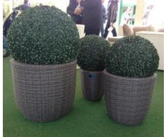 Papillon Rattan - Jardinera, Set 3 Unidades, 31+37+44, Color Natural