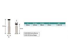 EVI Herrajes I-182-CB Tope de Puerta Pared, Acero Inoxidable Version con Base roscada y Bloqueo de Seguridad. Goma Negra, Regulable 88-120mm (nuevo)