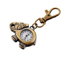 SODIAL(R) Reloj Llavero Colgante de Elefante Color Bronce Gancho de Langosta