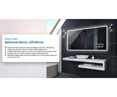 FORAM Espejo de Baño con Iluminación LED - Luz Espejo de Pared con Accesorios - Diferentes tamaños para Baño Dormitorio Maquillaje - L49