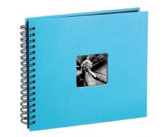 Hama Fine Art - Álbum de fotos, 50 páginas negras (25 hojas) para pegar fotos, álbum con espiral, 28 x 24 cm, con compartimento para insertar foto, turquesa