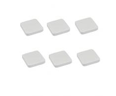6 Un. TIRADOR Pomo Mueble BEBÉ cuadrado madera lacada blanco 70X70MM