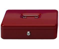 Wedo 402X - Caja metálica para dinero (2 llaves, soporte para monedas desprendible, acero soldado, tamaño 4), color rojo