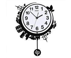 guijinpeng Relojes de Pared de péndulo oscilante acrílico geométrico Diseño Moderno 3D Reloj silencioso Digital Reloj Decoración para el hogar Sala de Estar