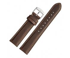 WOCCI 22mm Correa Reloj de Piel, Estilo de Vintage y Recambio Unisex (Marrón Oscuro)