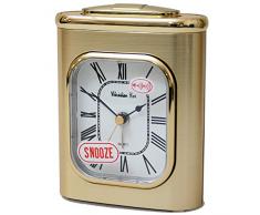 Reloj despertador de sobremesa Christian Gar Mod.Sc-6108 con repetición (Snooze) - Dorado (8,8x11,5x3,7 cm)