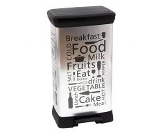 Curver Cubo decorado con pedal 50L, Iml Cozinha, 37x27x70 cm, 204155