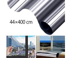 FOCHEA Vinilo para Ventana, Vinilo para Ventanas Efecto Espejo, Privacidad Autoadhesivo Laminas para Ventanas, Anti 99% UV, Anti 85% IR para Hogar y Oficina (44×400cm)