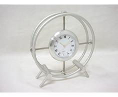 RELOJ ALUMINIO SOBREMESA MESITA MESILLA FORMA RUEDA