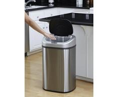 Nueva 2017 grande 80L Duo ECO Recycle reciclado, a prueba de huellas, color plateado cepillado de acero inoxidable cocina residuos papelera de polvo con tapa de cierre silencioso. Este doble compartimento 40 litros en cada lado.