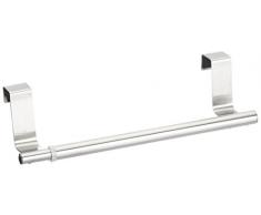 Wenko Toallero para Puerta TelescÃ³pico, Acero Inoxidable, Plata Mate, 4x35x7 cm